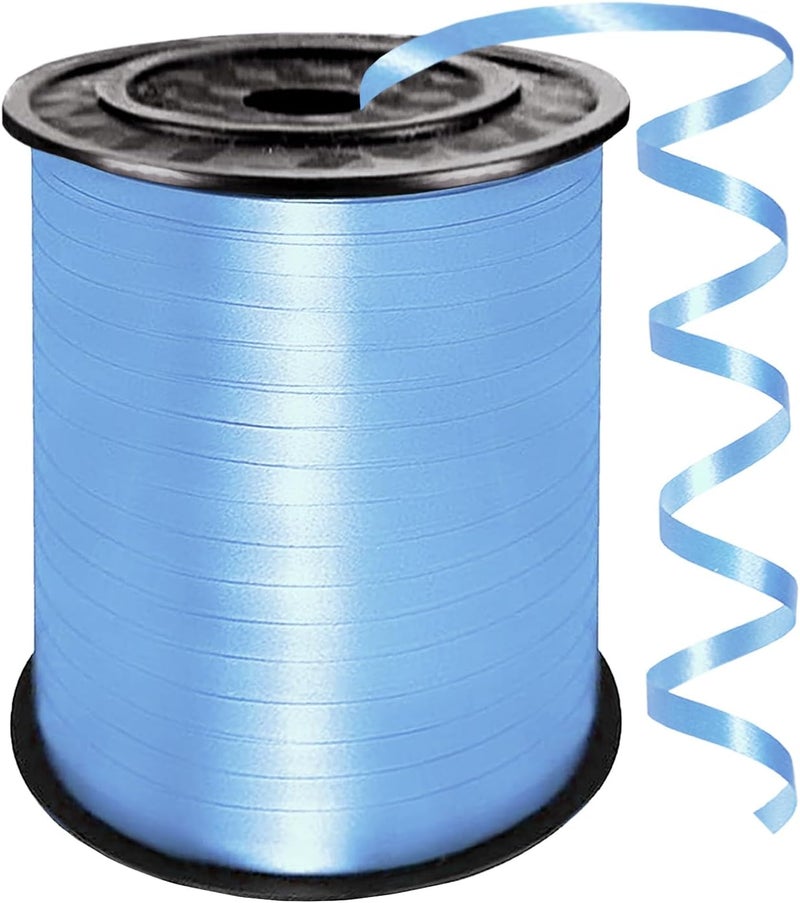 YCDMLJC Premium Light Blue Curling Ribbon, 500 Yards Ribbons for Crafts,1/5 Inch Ribbon,Christmas Balloon String, Party Decoration,Ribbons for Florist Flower Bows for Graduation Supplies - Image 1